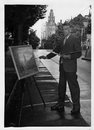 Douglas Baulch painting plein-air at Collins Street, Melbourne